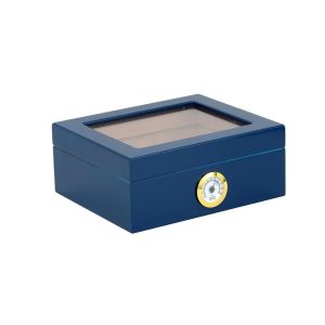 Humidor Supreme UMIDIFICATORE CAPRI GLASSTOP COLOR BLUE Medium HUM-25HYG-BL