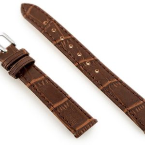 Pasek skórzany do zegarka W41 - ciemny brąz - 14mm