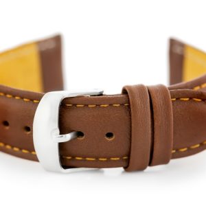 Pasek skórzany do zegarka W83L - brązowy - 22mm