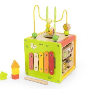 Viga 44716 Kostka edukacyjna 5w1 z labiryntami i cymbałkami