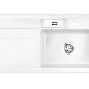 Systemceram Bela 100 Gronland, zlewozmywak ceramiczny, korek manualny