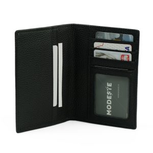 Etui na karty i dokumenty skórzane Solier SW41 BLACK