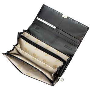 Podłużny damski portfel roślinny wzór od Gregorio