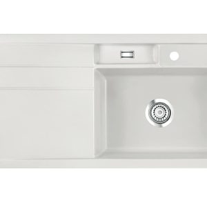 Systemceram Bela 100 Alu, zlewozmywak ceramiczny, korek manualny