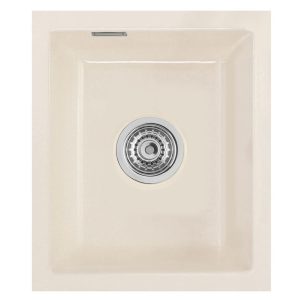 Systemceram Mera 32 U Magnolia, zlewozmywak ceramiczny, korek manualny