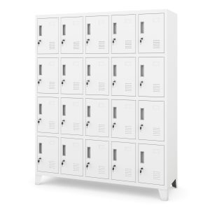 Szafa skrytkowa socjalna BHP biała: ROBERT 1360 x 1720 x 450 mm