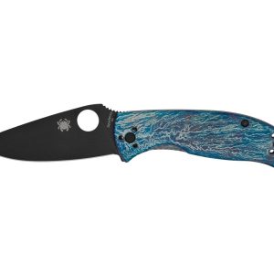 Spyderco TENACIOUS BLUE TI D2 BLACK BLADE PLAIN C122TIBLBKD2P