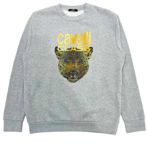 SZARY BLUZA BEZ ZAMKA DAMSKA KLASY CAVALLI