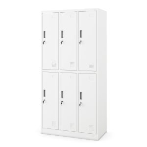 Szafka socjalna ubraniowa BHP biała: 6-drzwiowa IGOR 900 x 1850 x 450 mm