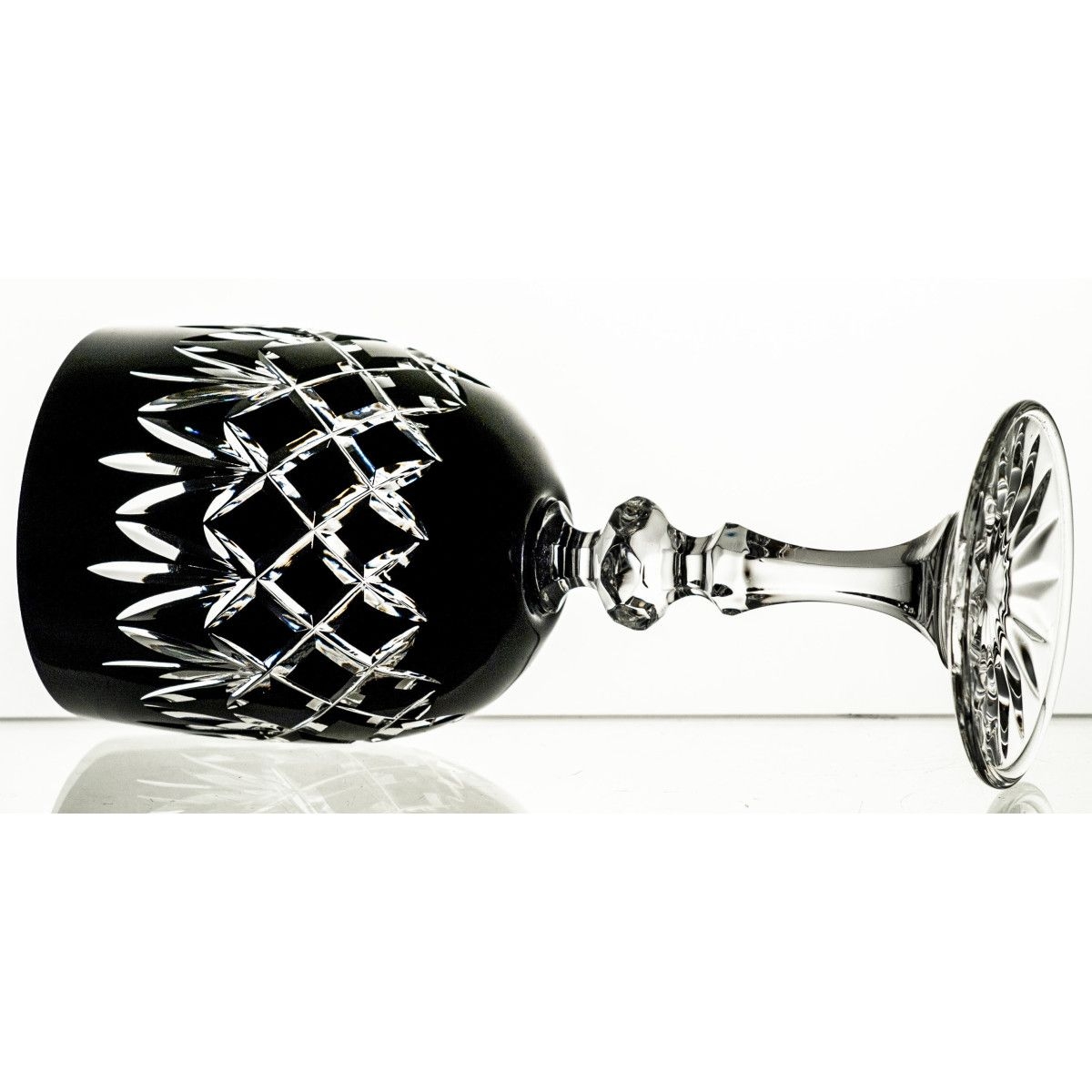 Crystal Julia Kieliszki do wina kryształowe Ananas 6 sztuk czarne