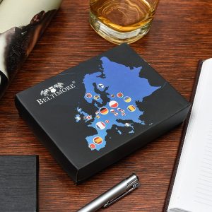 Portfel skórzany męski mały pionowy z flagą czarny RFiD Beltimore D48