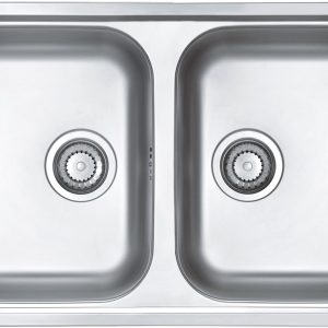 Alveus LINE 90 NAT Standard 790x500 2k zlew wpuszczany z odpływem manualnym fi114 z syfonem