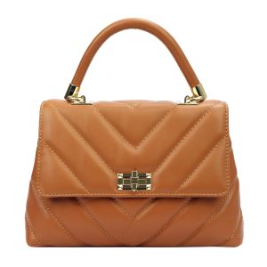 Luka listonoszka damska skóra naturalna pikowana z paskiem uchwytem