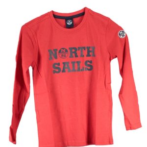 NORTH SAILS CZERWONY T-SHIRT DZIECIĘCY Z DŁUGIM RĘKAWEM