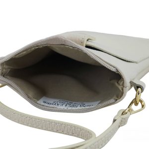 Torebka skórzana / etui na telefon - Beżowe jasne