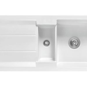 Systemceram Genea 100 Gronland, Zlewozmywak ceramiczny, korek manualny