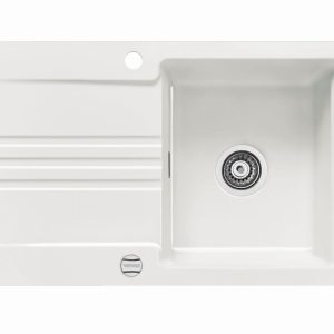 Systemceram Kara 85 Gronland, zlewozmywak ceramiczny, korek manualny
