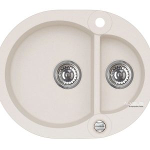 Alveus ROLL 80 kol. 11 biały (59,5x47,5) zlew Granital 1,5kom. z syfonem POP-UP