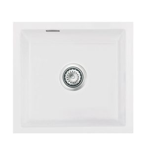 Systemceram Mera 42 U Polar, zlewozmywak ceramiczny, korek manualny