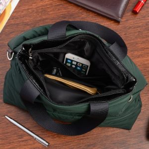 Ciemno- zielona pikowana torebka damska oryginalna sportowa A4 W89