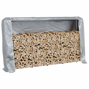 Stojak na drewno opałowe z drutem stalowym, 250x25x150 cm, stal