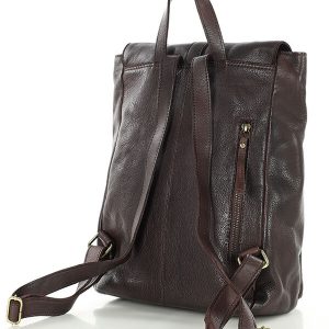 Plecak skórzany damski A4 - MARCO MAZZINI czekoladowy brąz