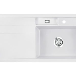 Systemceram Bela 100 Satin, zlewozmywak ceramiczny, korek manualny