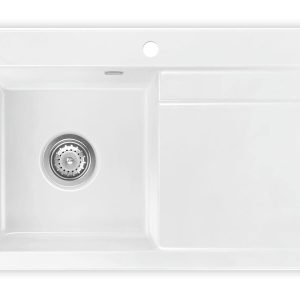 Systemceram Stema 80 Gronland, zlewozmywak ceramiczny, korek manualny