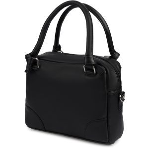 Torebka damska skórzana kuferek torba na ramię pojemna skóra naturalna czarna Beltimore N28