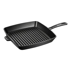 STAUB Kwadratowa żeliwna patelnia grillowa 30 cm, czarny