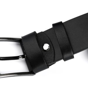 Beltimore skórzany licowy pasek męski czarny premium E14 : Kolory - czarny, Rozmiar pasków - r.110-125 cm