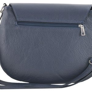 Duża torebka listonoszka ze skóry - Granatowa