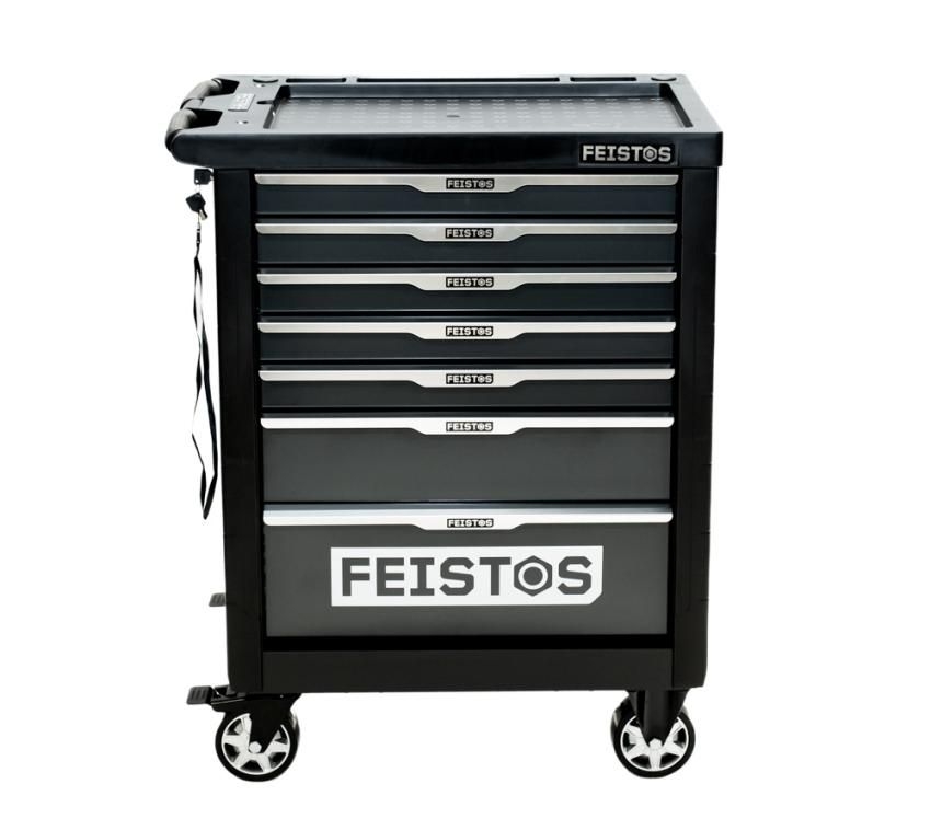 FEISTOS Mento 1 Wózek warsztatowy wyposażony w 158 części Czarny Wymiary: 47x77x96 cm
