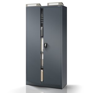 Biurowa szafa metalowa na akta JAN, 900 x 1850 x 400 mm, antracytowa