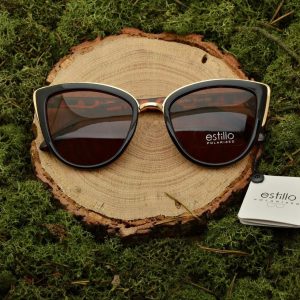 Damskie okulary przeciwsłoneczne polaryzacyjne brązowe EST-03B