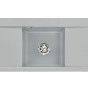 Systemceram Mera Middle Titan, zlew ceramiczny, korek manualny