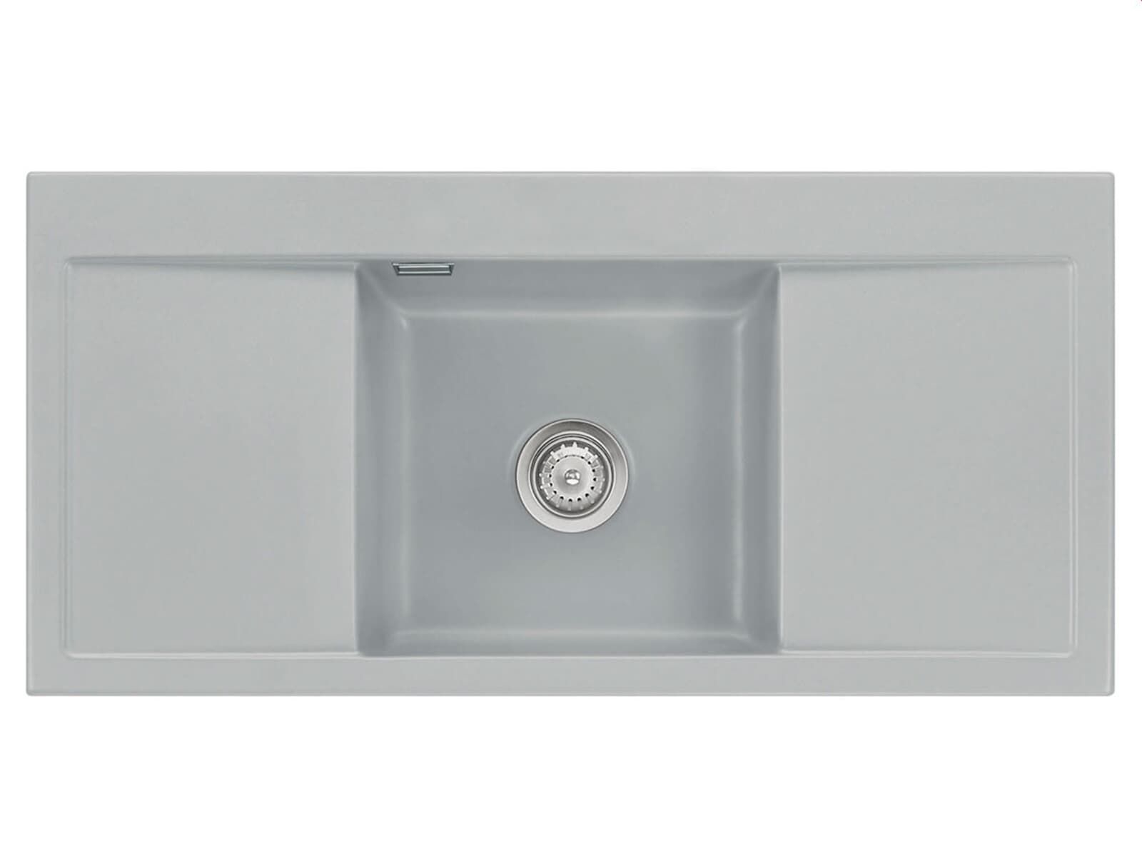 Systemceram Mera Middle Titan, zlew ceramiczny, korek manualny