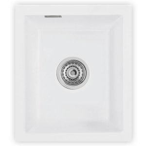 Systemceram Mera 32 U Polar, zlewozmywak ceramiczny, korek manualny