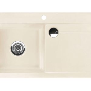 Systemceram Stema 90 Magnolia, zlewozmywak ceramiczny, korek manualny