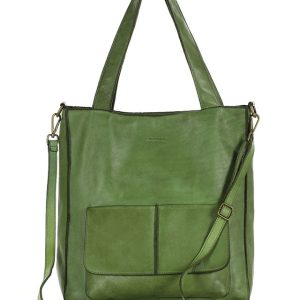 Torebka damska shopper A4 skóra naturalna - MARCO MAZZINI jasna zielona
