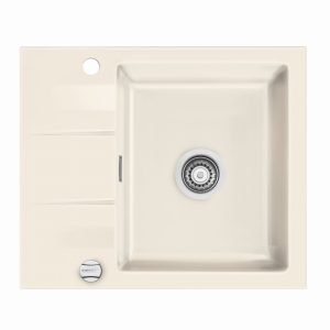 Systemceram Genea 60 Magnolia, zlewozmywak ceramiczny, korek manualny