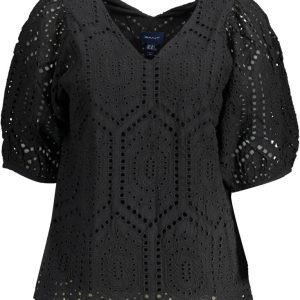 T-SHIRT GANT Z KRÓTKIM RĘKAWEM CZARNY