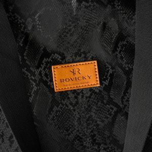 Duży, czarny shopper damski z poliestru zawieszony na uchwytach i regulowanym pasku - Rovicky