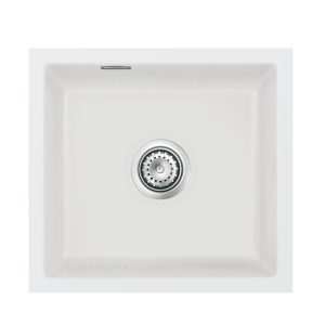 Systemceram Mera 42 U Satin, zlewozmywak ceramiczny, korek manualny