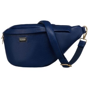 Granatowa sportowa nerka damska ze skóry ekologicznej saszetka na biodra lub na ramię crossbody Peterson