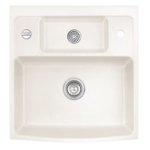 Systemceram Centra 60 Magnolia, zlewozmywak ceramiczny, korek automatyczny