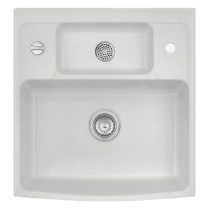 Systemceram Centra 90 Satin, zlewozmywak ceramiczny, korek automatyczny