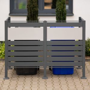 Westmann Okładzina metalowa na śmieci Planum 2x240L Mieszanka antracytu 160x90x120cm