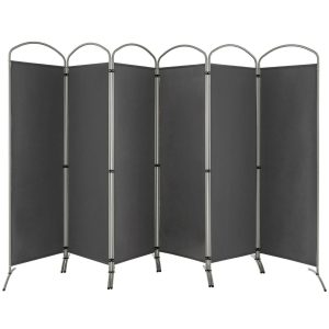 Parawan 6-panelowy 331x188 cm szary