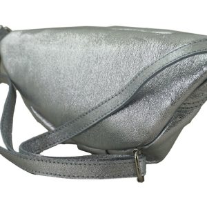 Nerka saszetka damska metaliczna - Srebrna